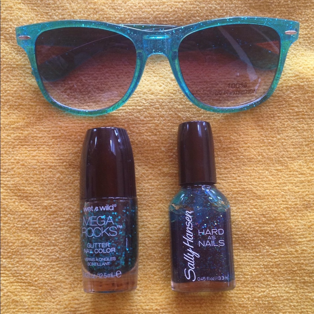 Glitter Pack! Glittery sunglasses and nail polish!